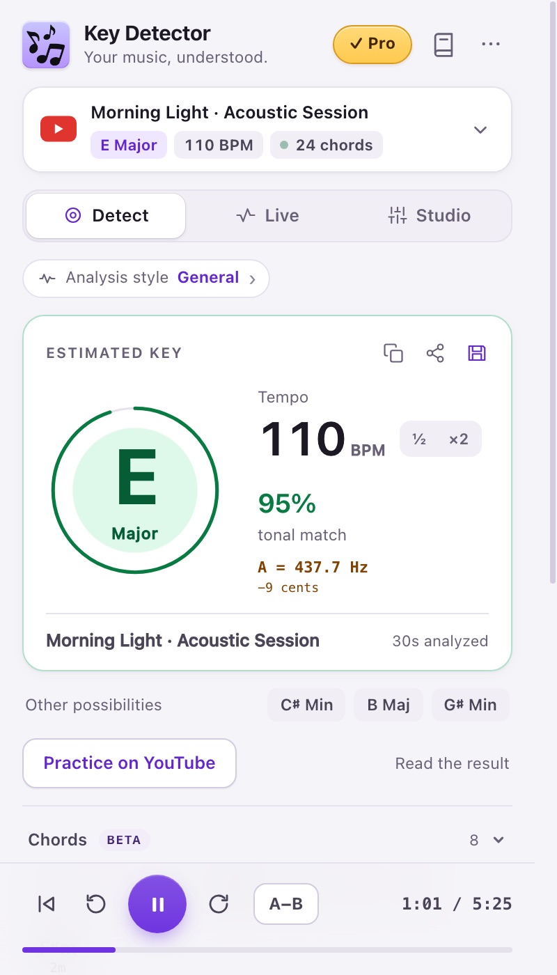 Interface preview with simulated data, 6 Oct 2026. Not a verified audio result.
